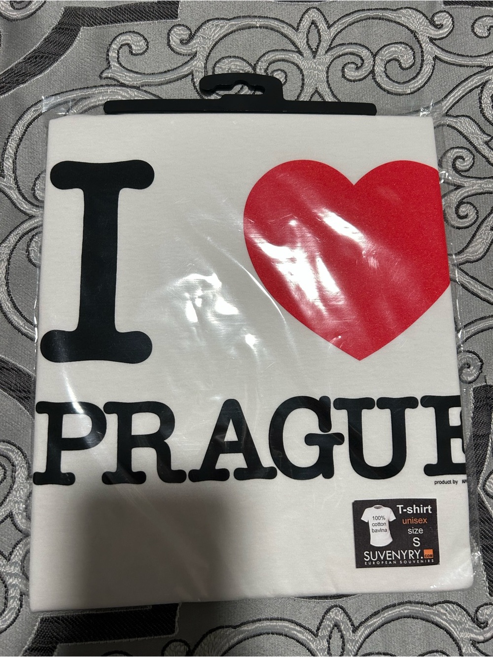 Suvenyry 'I ♥ Prague' White T-Shirt (Red Heart)